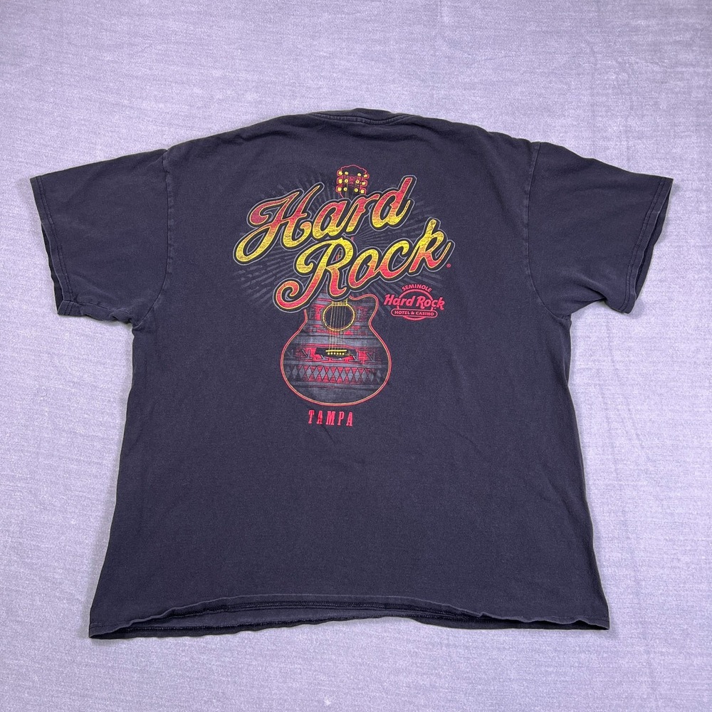 Hard Rock Tampa Hotel Casino Vintage Graphic T-Shirt Mens XL Black Cotton